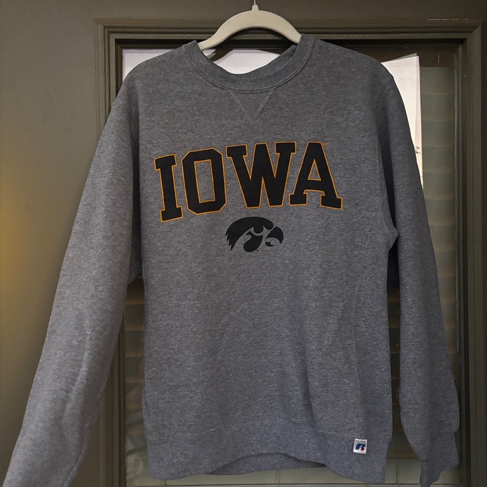 Gray Iowa Logo Crewneck